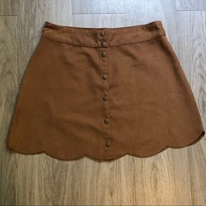 Forever 21 suede scalloped skirt